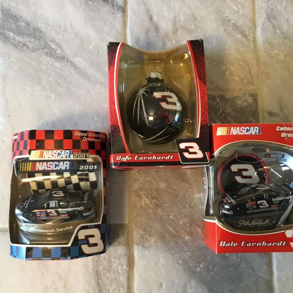 3 -  Dale Earnhardt Christmas Ornaments